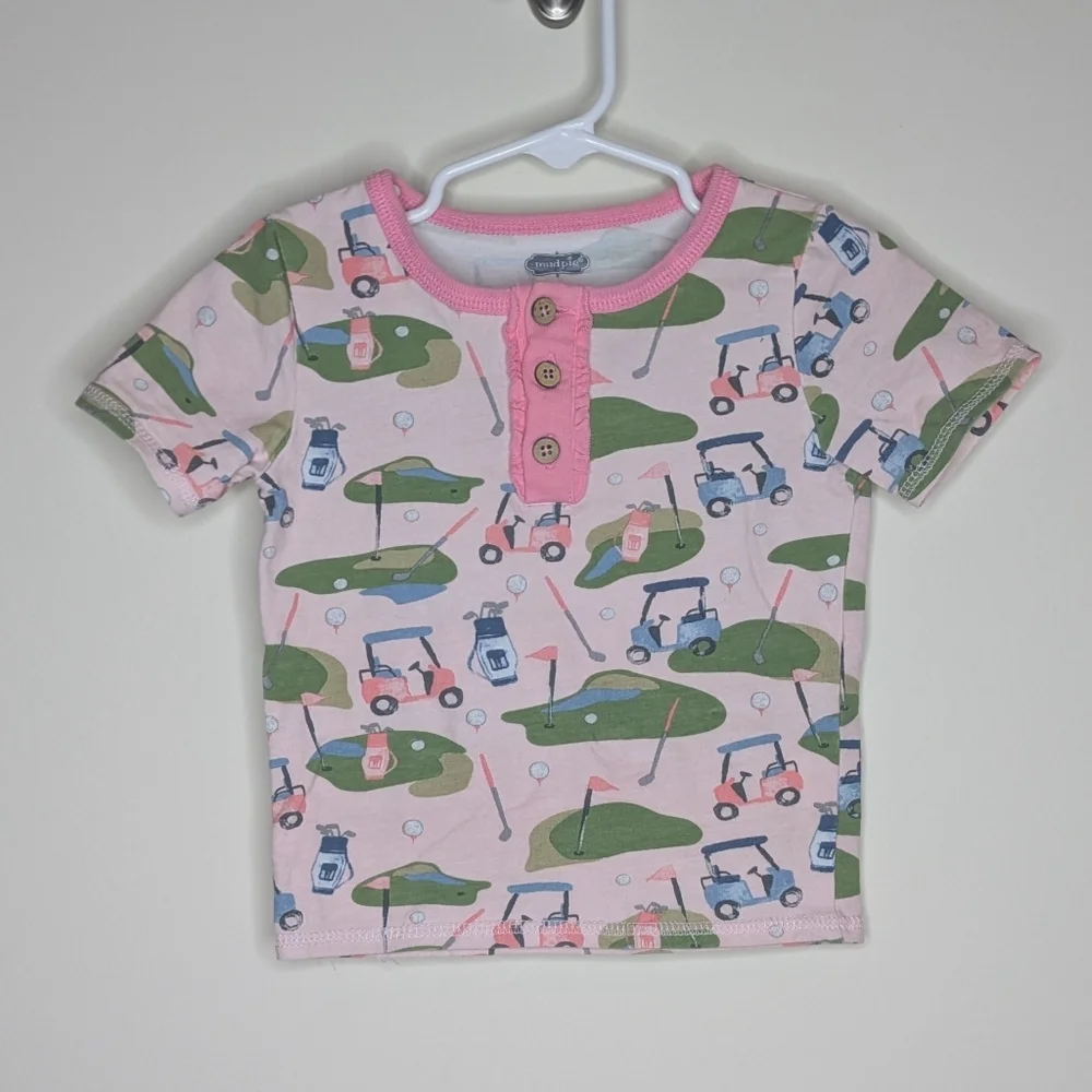 Mud Pie Golf Cart Course PJ Pajamas Set 4T